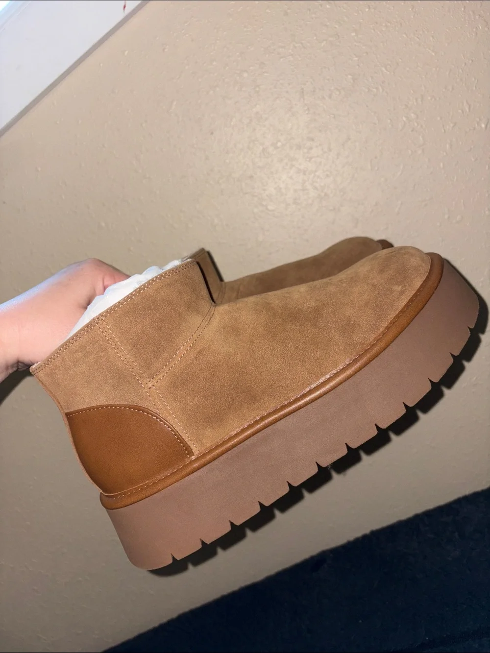 Wild Fable Suede Platform Ankle Boots in Chestnut